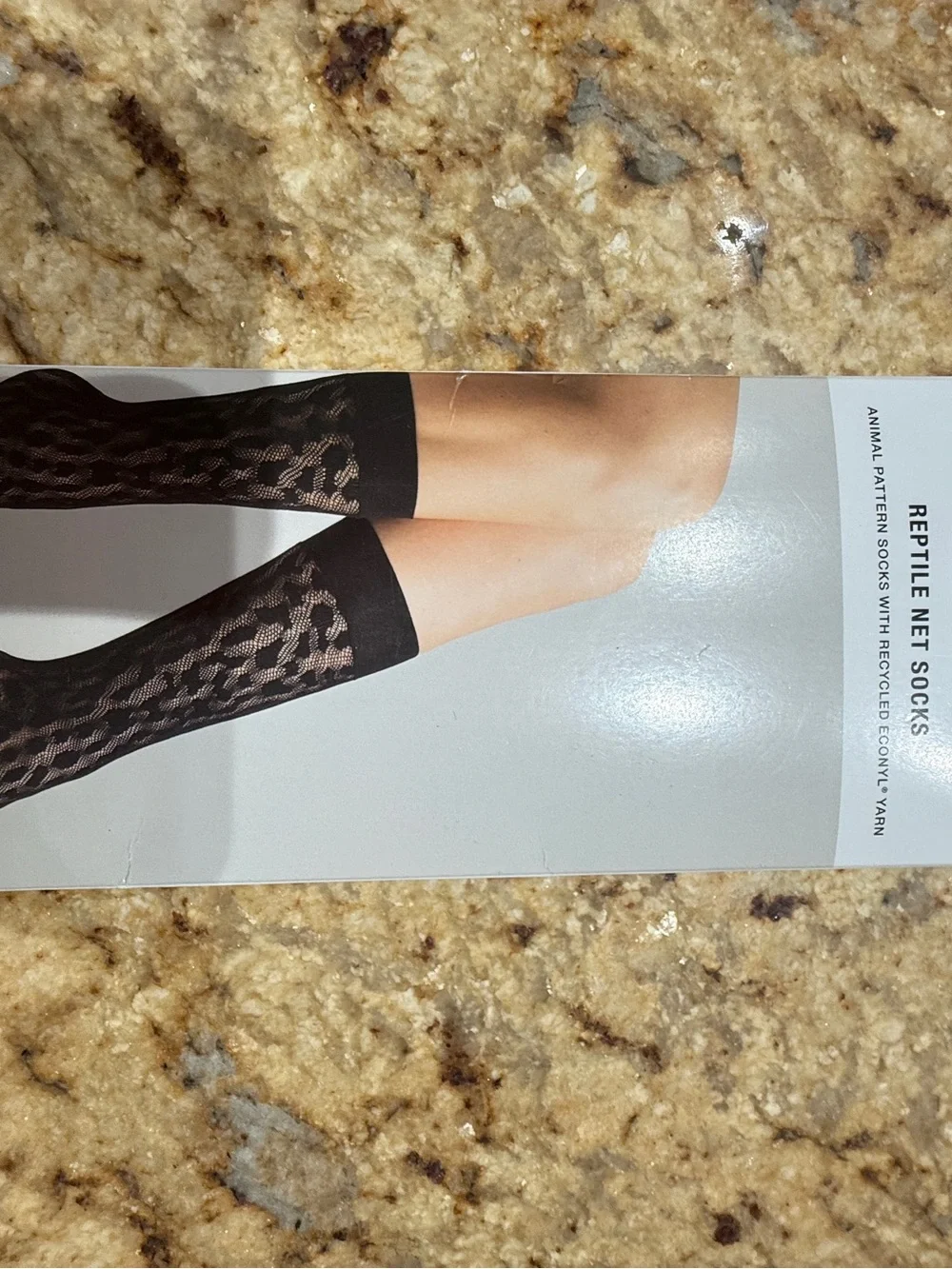 Wolford Black Reptile Net Knee-High Socks
